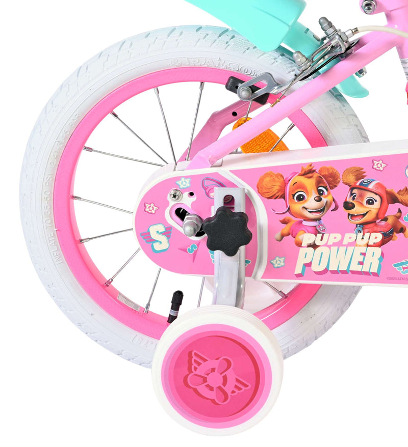 Afbeelding laden in galerijviewer, Volare paw patrol kinderfiets - meisjes - 14 inch - roze - twee handremmen