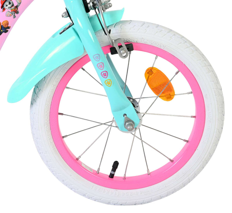 Afbeelding laden in galerijviewer, Volare paw patrol kinderfiets - meisjes - 14 inch - roze - twee handremmen