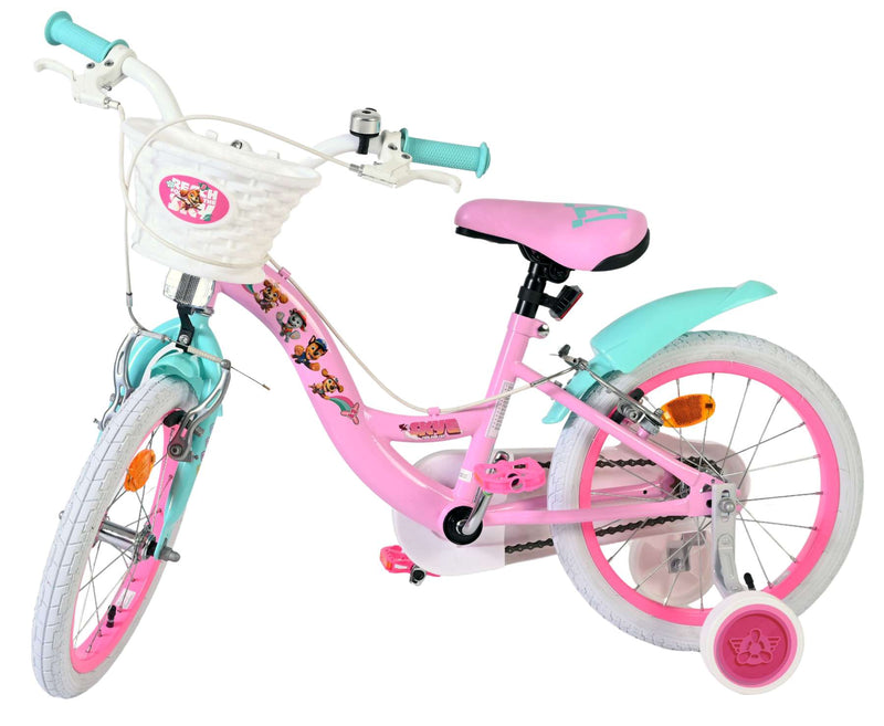 Afbeelding laden in galerijviewer, Paw patrol kinderfiets - meisjes - 16 inch - roze - twee handremmen