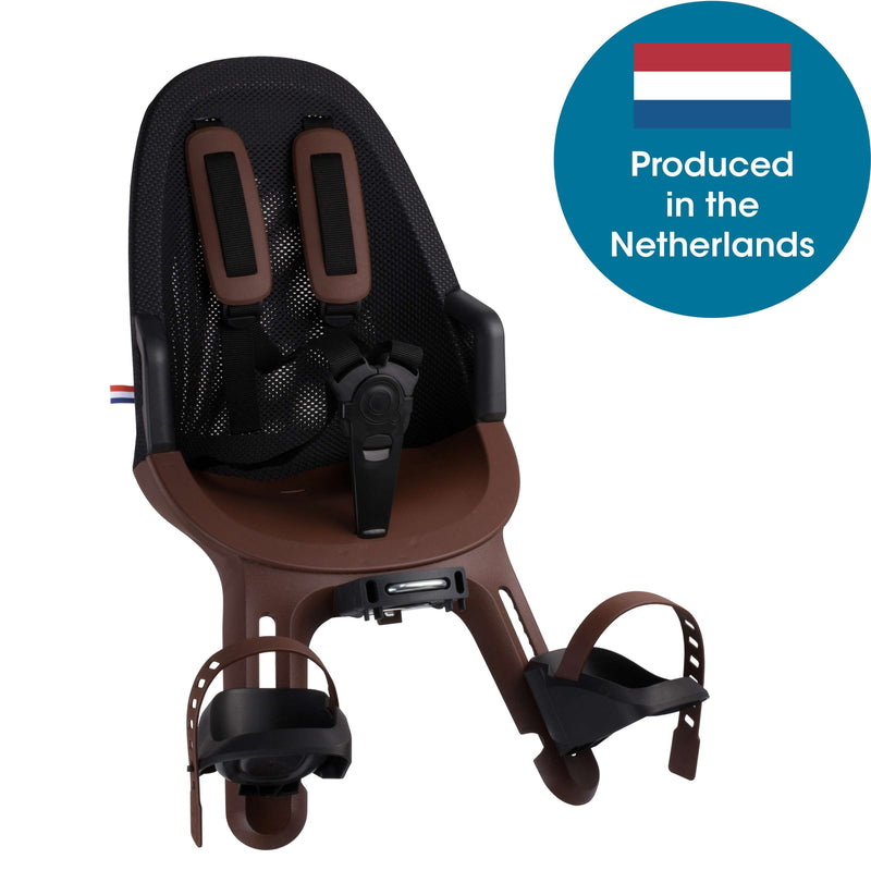 Load image into Gallery viewer, Qibbel air fietsstoeltje voor - bruin - stuurpenbevestiging - voorzitje - fietszitje - stuur