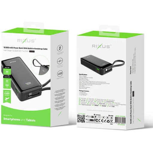 Load image into Gallery viewer, Olympic sportswear rixus powerbank rxpb01b 10.000mah li-ion zwart