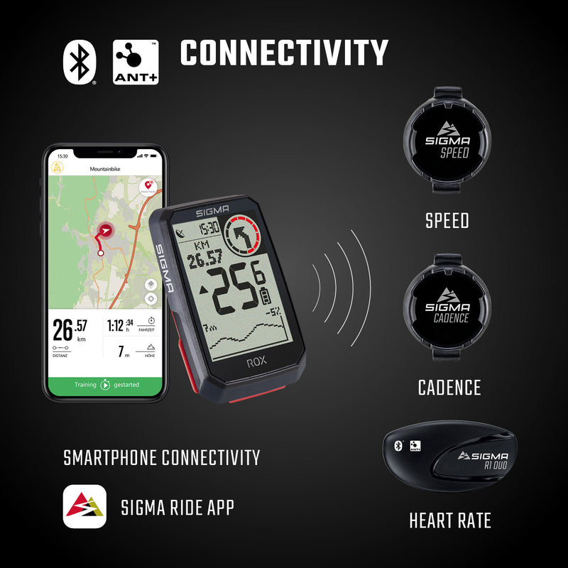 Load image into Gallery viewer, Sigma rox 4.0 gps zw wit standaard stuurhouder + usb-c oplaadkabel