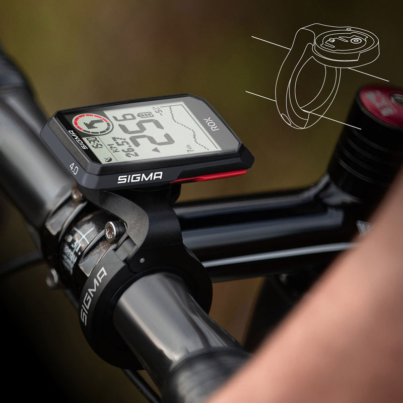 Load image into Gallery viewer, Sigma rox 4.0 gps zw zw hr stuurhouder cad snelh sensor top mount set