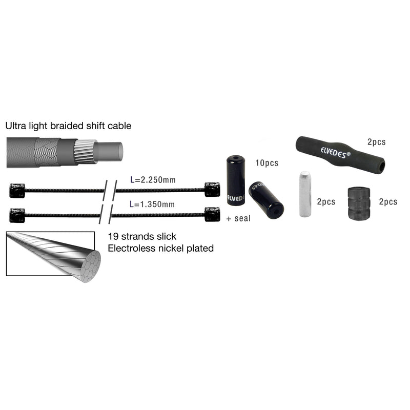 Load image into Gallery viewer, Elvedes schakelkabelkit ProL.ATB Race zwart 2017155