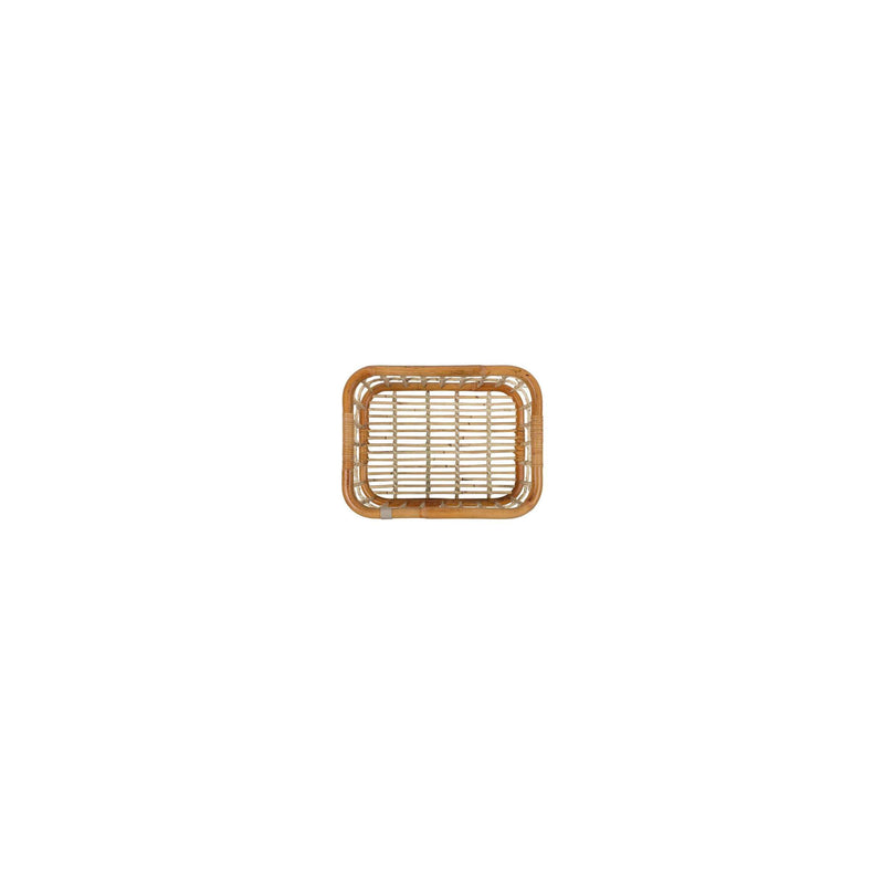 Load image into Gallery viewer, Basil Green Life - rotan fietsmand - large - voorop- natural bruin