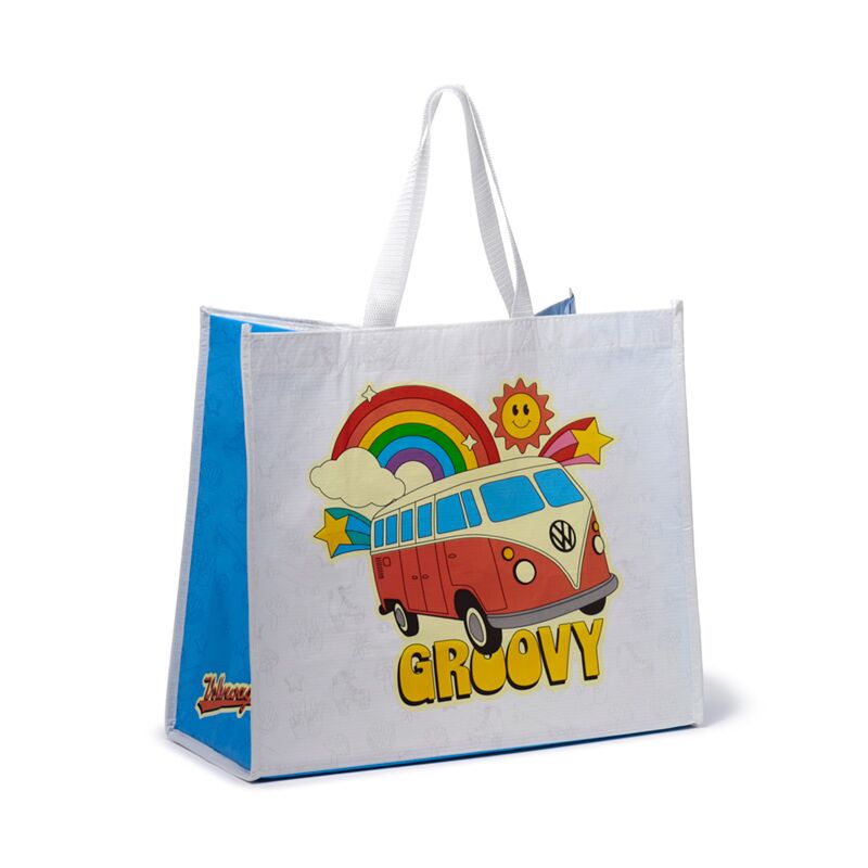 Afbeelding laden in galerijviewer, Volkswagen busje vw t1 waves are calling rpet shopper tas