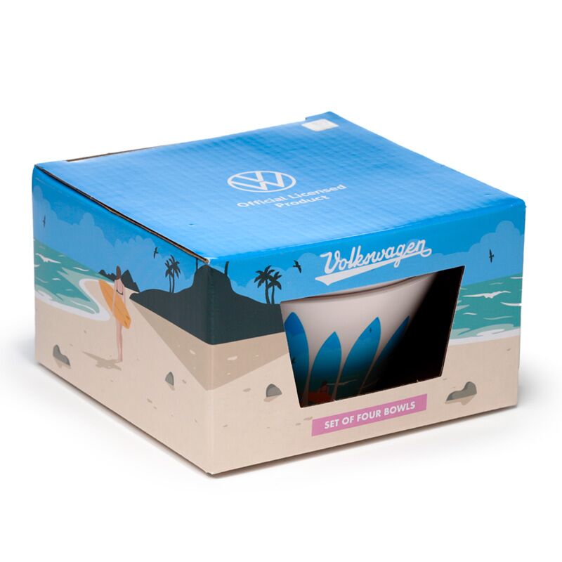 Afbeelding laden in galerijviewer, Vw t1 volkswagen busje waves set van 4 duurzame rpet picknick kommen