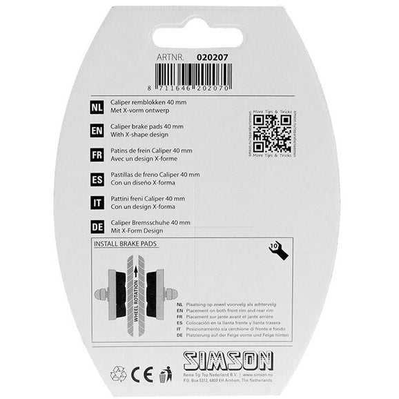 Load image into Gallery viewer, Simson remschoen Caliper 40mm per set op kaart