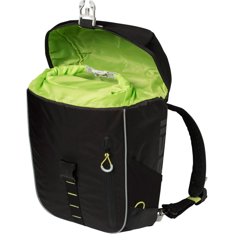 Load image into Gallery viewer, Basil Miles Daypack - sportieve fietstas - unisex - zwart lime