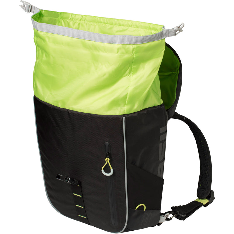 Load image into Gallery viewer, Basil Miles Daypack - sportieve fietstas - unisex - zwart lime