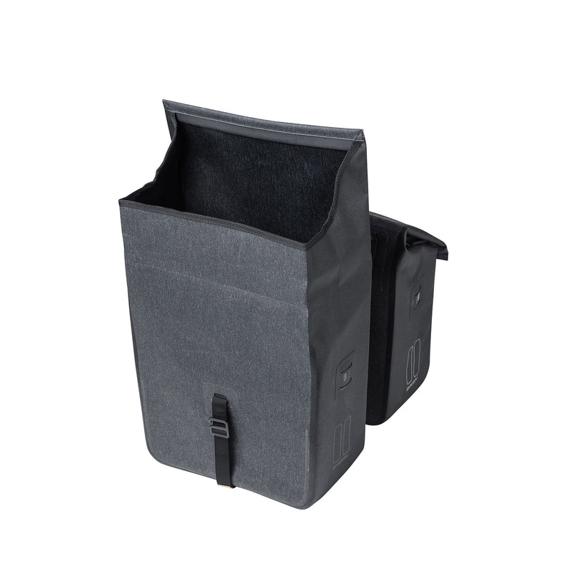Load image into Gallery viewer, Basil Urban Dry Dubbele Fietstas - Grijs, 50L