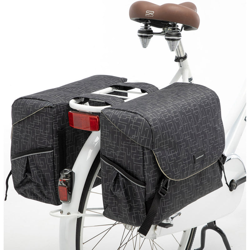 Load image into Gallery viewer, Mondi Joy Dubbele Fietstas - Waterafstotend Polyester - Zwart - 38L