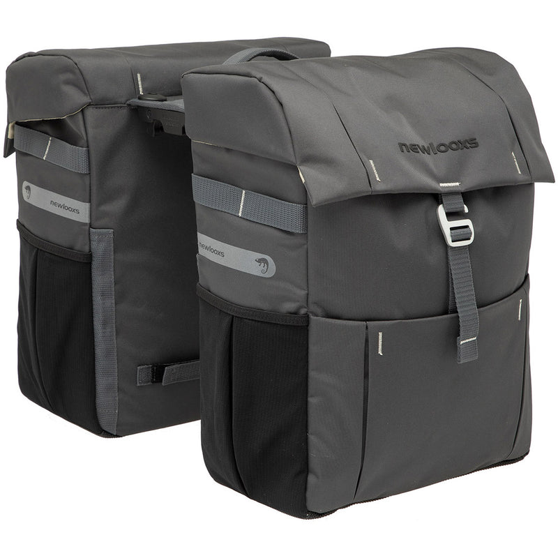 Load image into Gallery viewer, Vigo Double fietstas - sportief, waterafstotend, zwart grijs