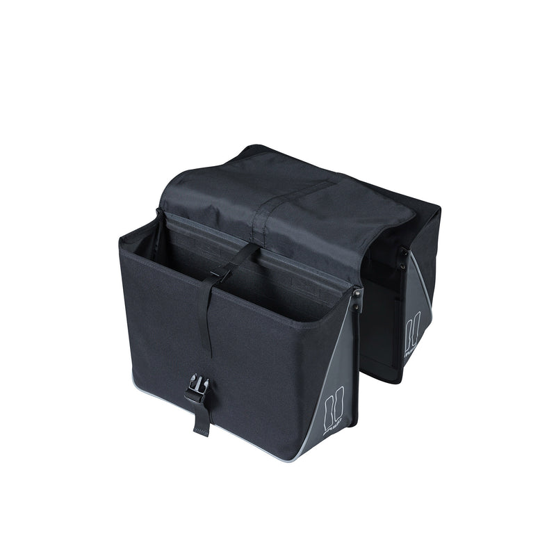 Load image into Gallery viewer, Basil Forte dubbele fietstas, zwart zwart, waterafstotend, 35L