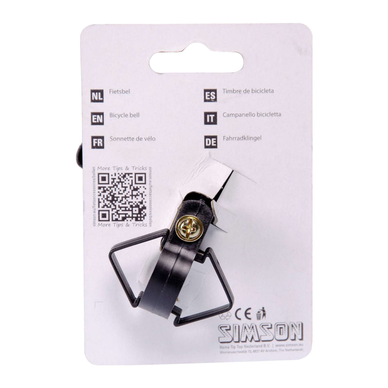 Load image into Gallery viewer, Simson fietsbel Hybride zwart op kaart