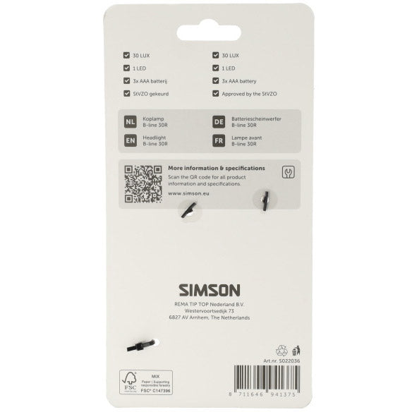 Load image into Gallery viewer, Simson koplamp aurora b-line 30r batterij
