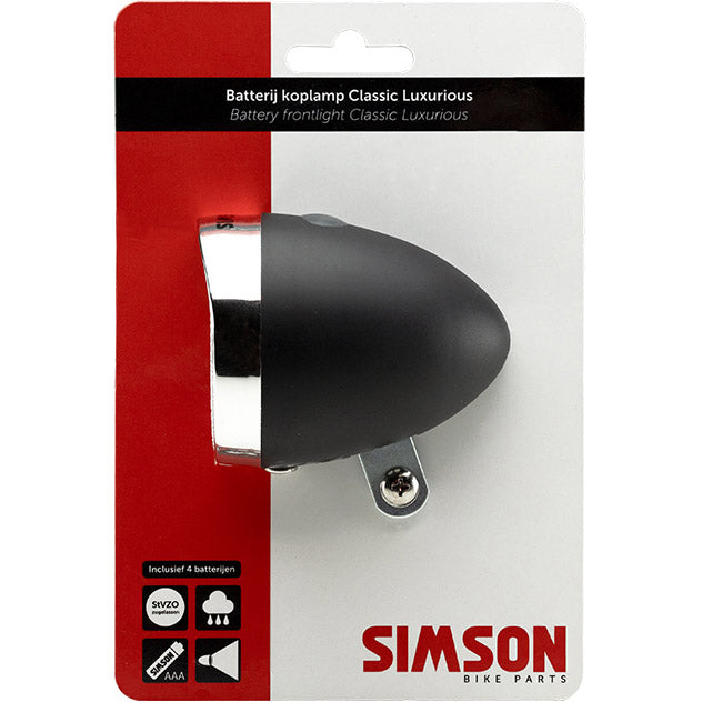 Load image into Gallery viewer, Simson koplamp classic luxurious batterij zwart (10st)