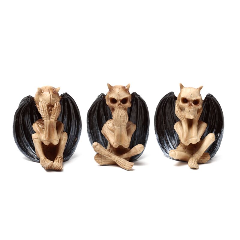 Afbeelding laden in galerijviewer, Set van 3 the reaper of death see no speak no hear no evil