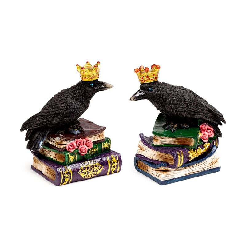 Load image into Gallery viewer, Kraai met kroon staand op boeken