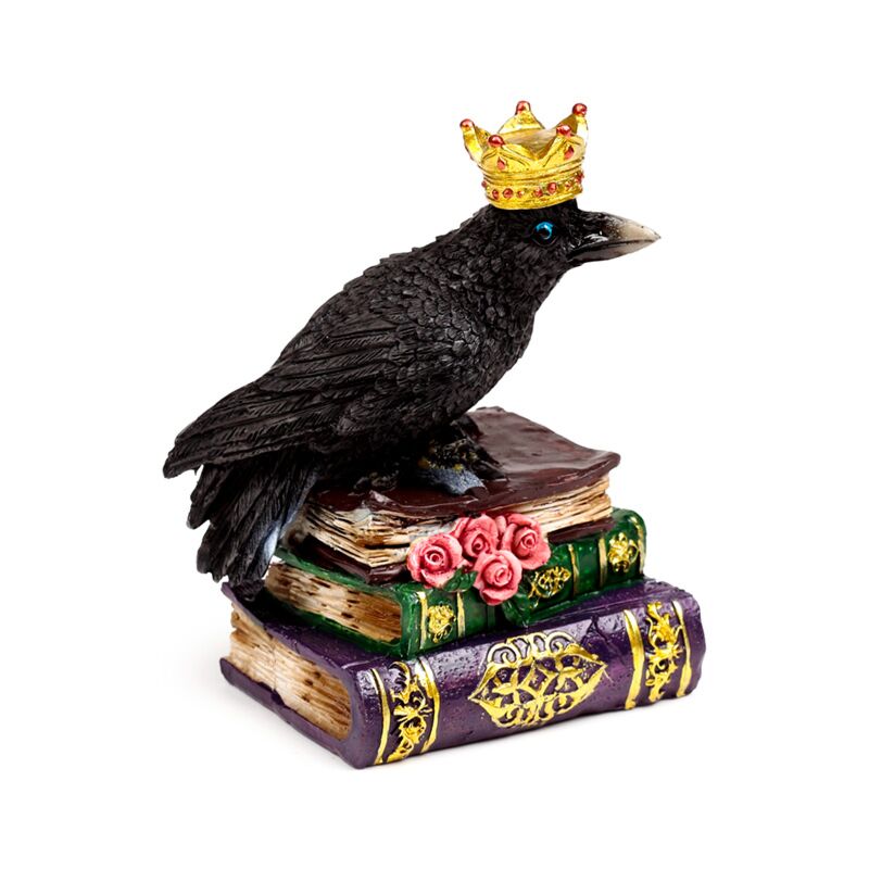 Load image into Gallery viewer, Kraai met kroon staand op boeken