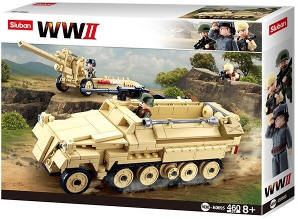 Load image into Gallery viewer, Sluban army wwii halftrack met kanon (m38-b0695)