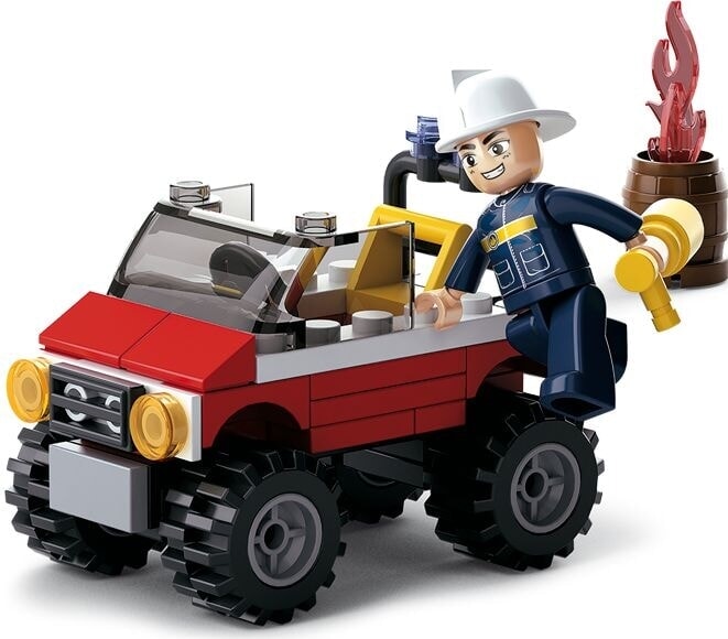 Load image into Gallery viewer, Sluban brandweer jeep : 58 stuks (m38-b0621)