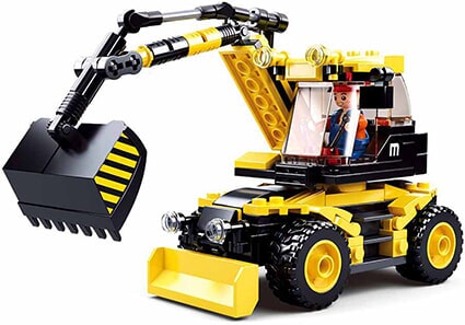 Load image into Gallery viewer, Sluban construction graafmachine op wielen (m38-b0805)