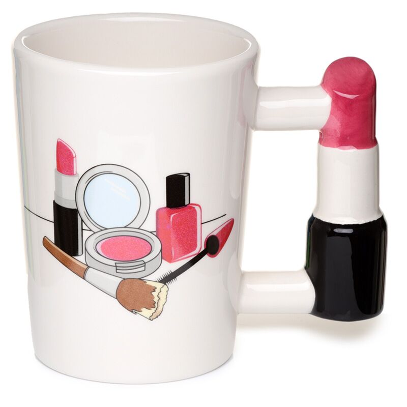 Afbeelding laden in galerijviewer, Lippenstift - gevormd handvat keramiek mok