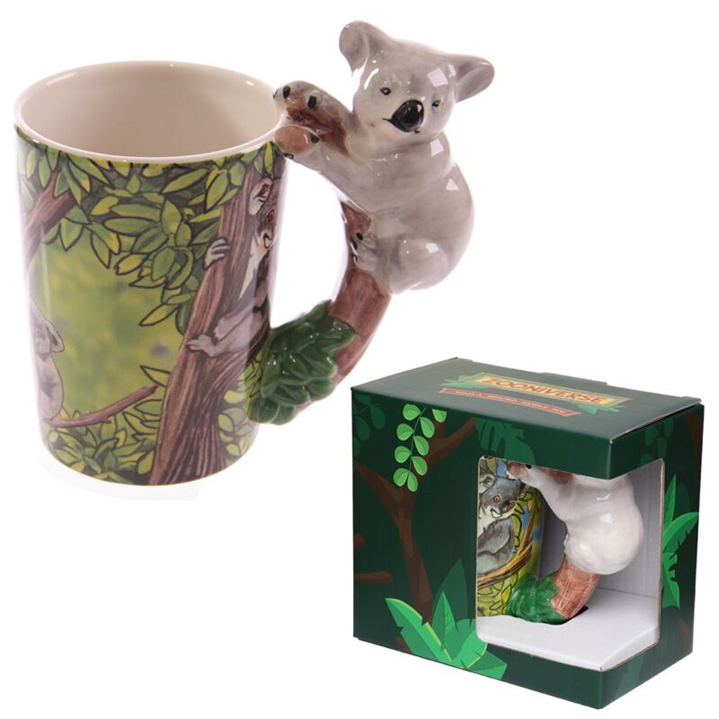 Load image into Gallery viewer, Wit koala - gevormd handvat keramiek mok