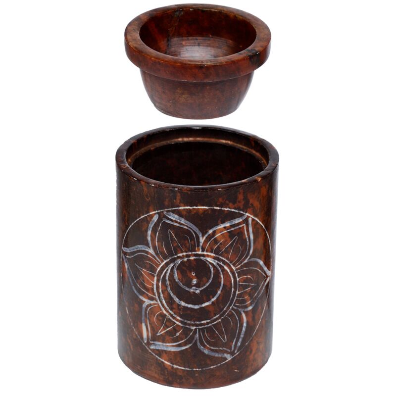 Load image into Gallery viewer, Violet zeepsteen gesneden chakra geurbrander