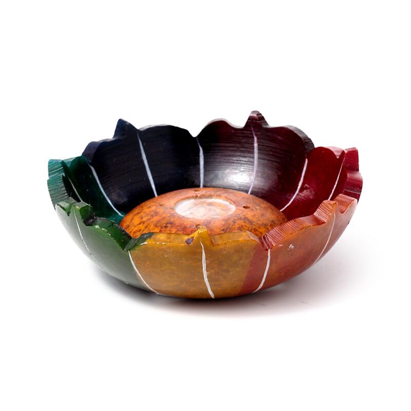 Load image into Gallery viewer, Zeepsteen chakra lotus wierookhouder schaaltje