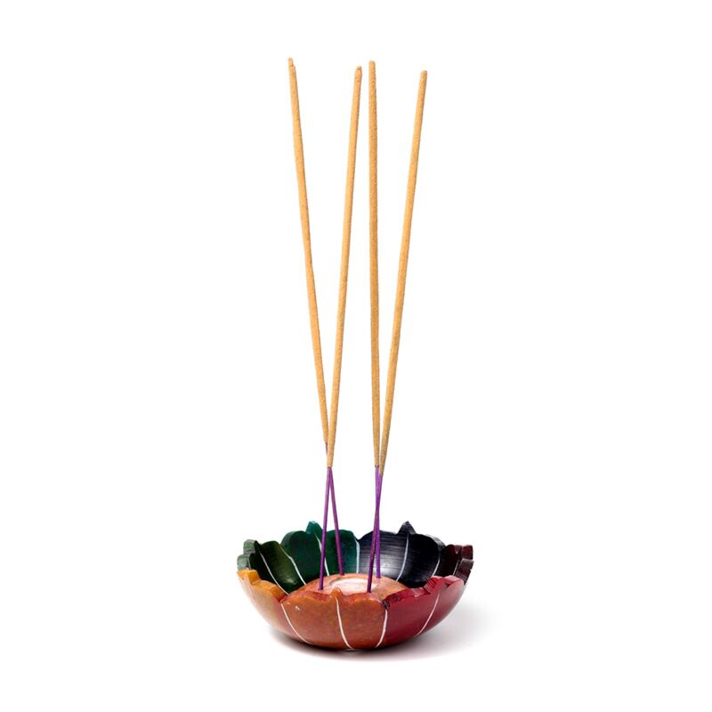 Load image into Gallery viewer, Zeepsteen chakra lotus wierookhouder schaaltje