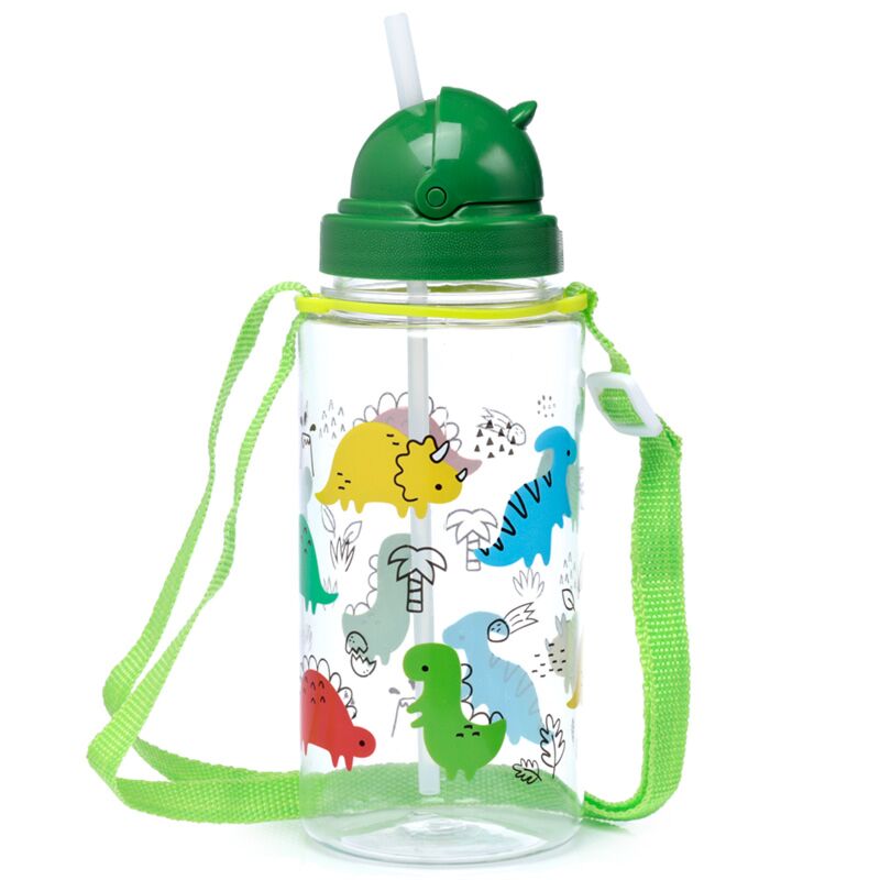 Load image into Gallery viewer, Ecozen kinder waterfles 450ml flip straw dinosauria jr