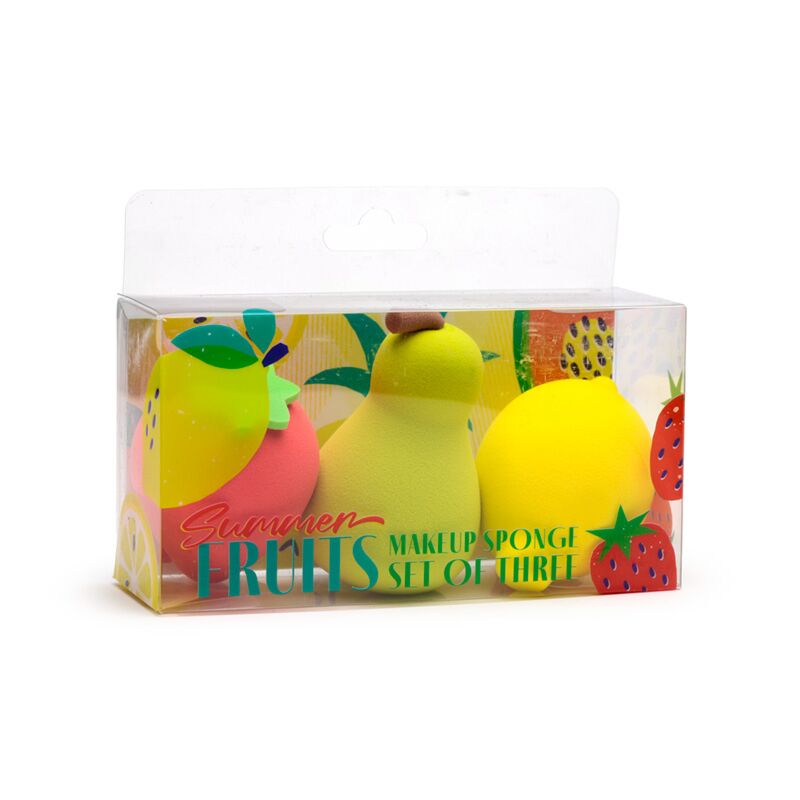 Afbeelding laden in galerijviewer, Zomerfruit set van 3 makeup sponsjes