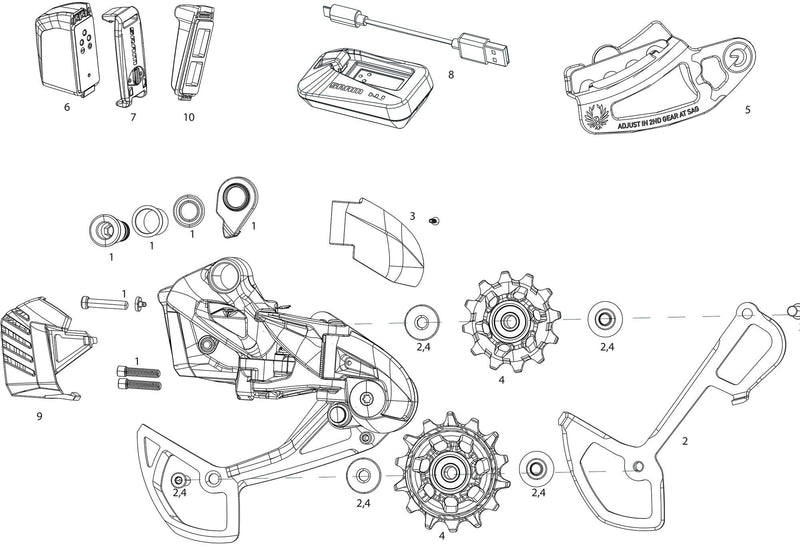 Load image into Gallery viewer, Sram schaltwerk x01 eagle axs rear derail. x01 eagle axs 52t lunar grey