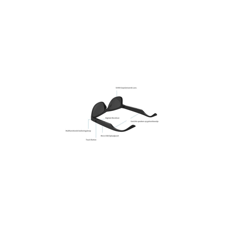 Load image into Gallery viewer, Caliber soundglasses smart-bril gepolariseerd - zwart