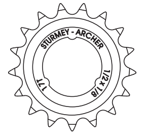 Load image into Gallery viewer, Sturmey archer steek-tandwiel st.archer sprocket 17t 1 8