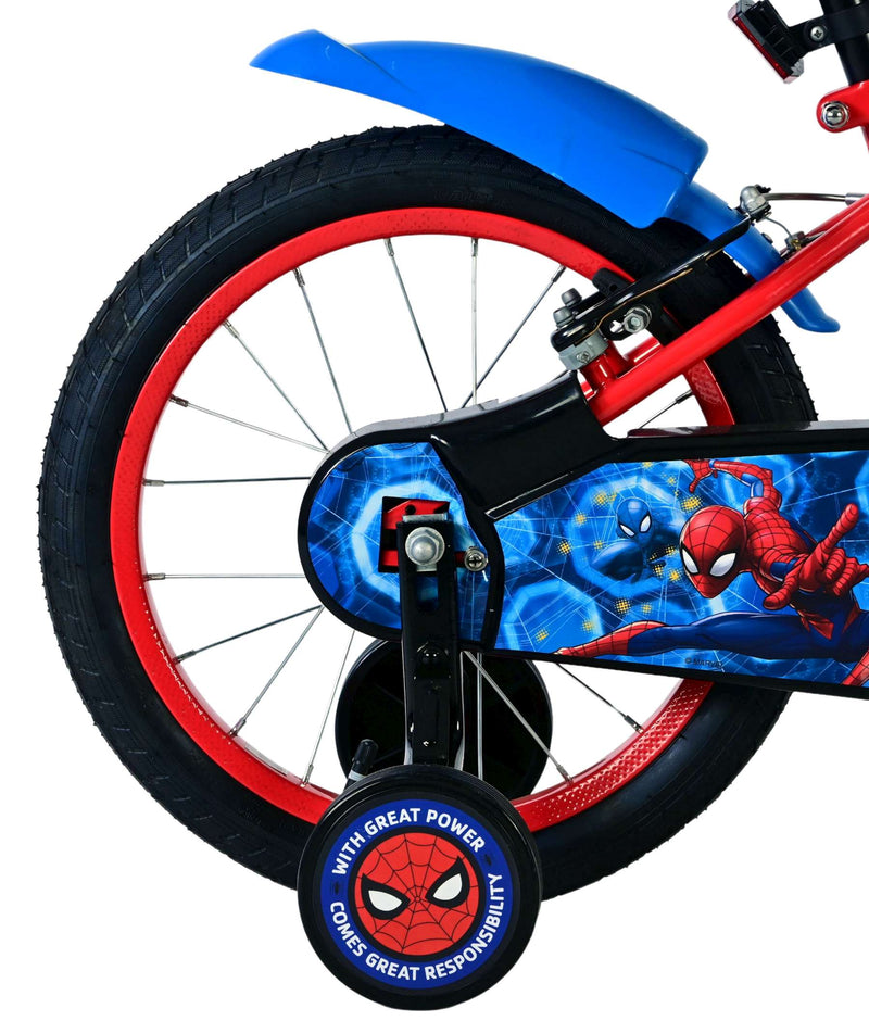 Load image into Gallery viewer, Spiderman spider-man kinderfiets - jongens - 16 inch - blauw rood - twee handremmen