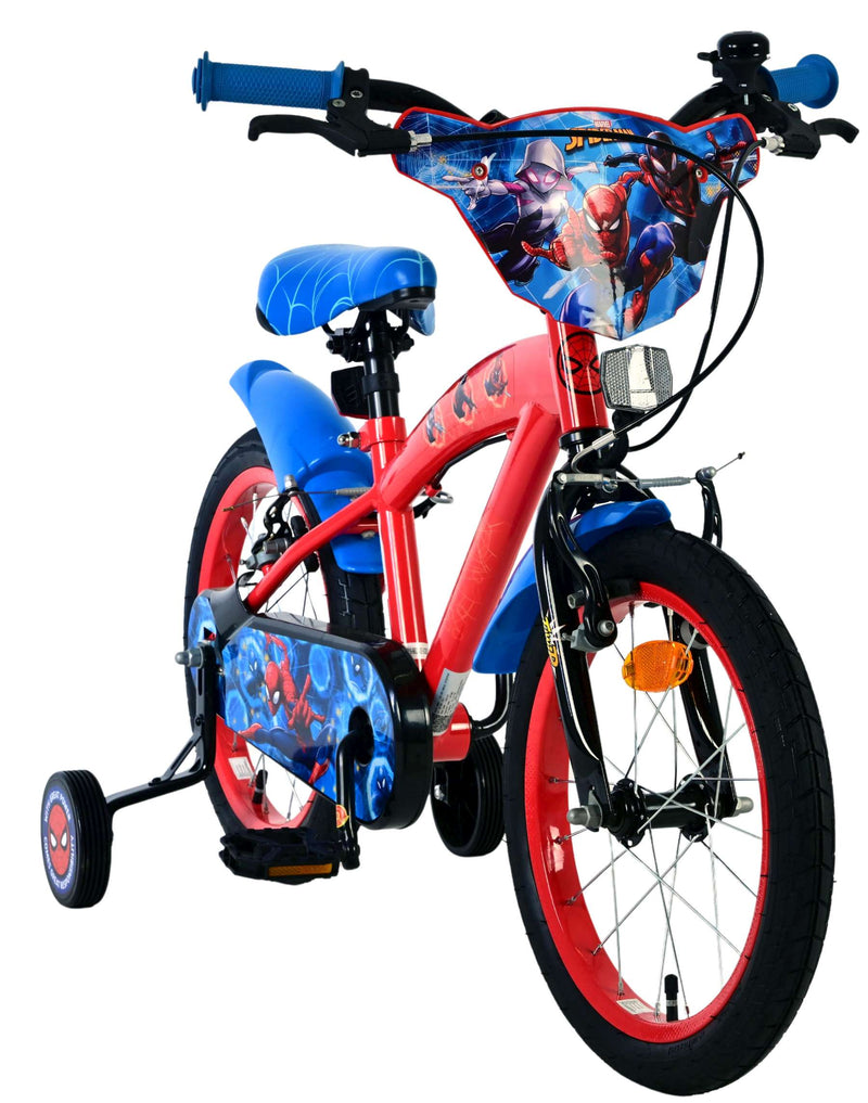 Load image into Gallery viewer, Spiderman spider-man kinderfiets - jongens - 16 inch - blauw rood - twee handremmen