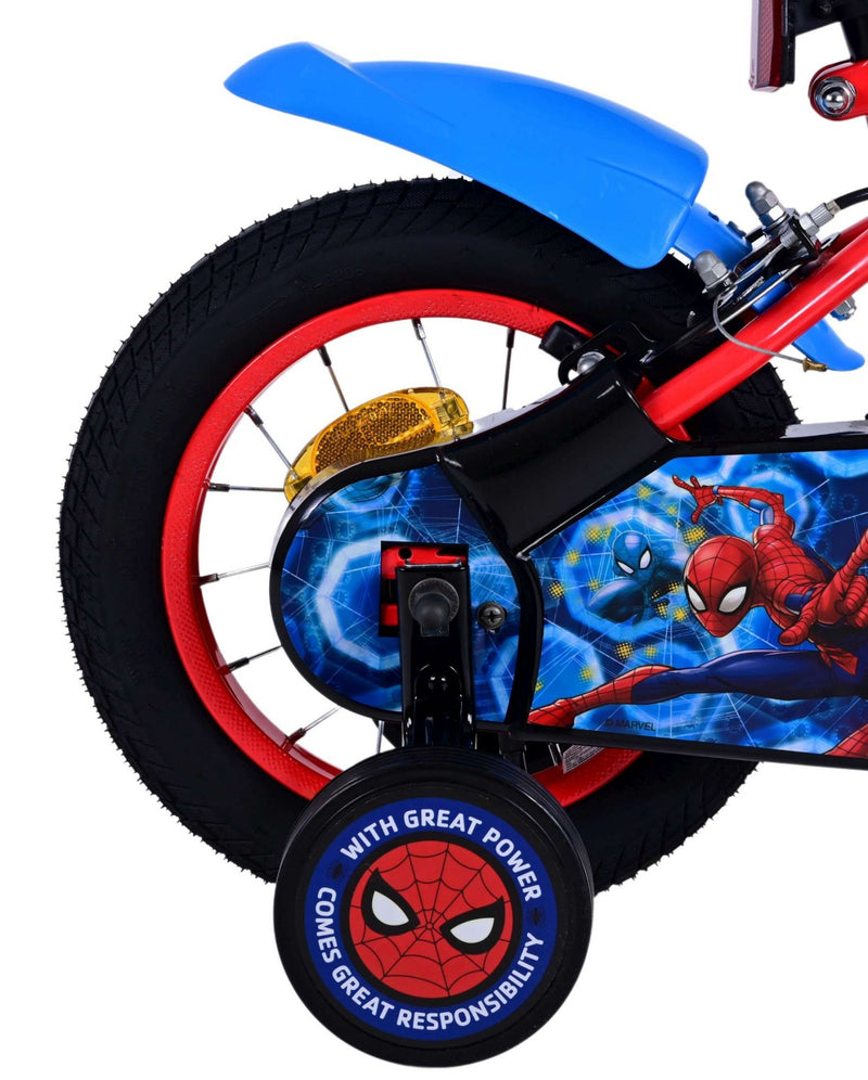 Load image into Gallery viewer, Ultimate Spider-Man Kinderfiets - Jongens - 12 inch - Blauw Rood - Twee handremmen