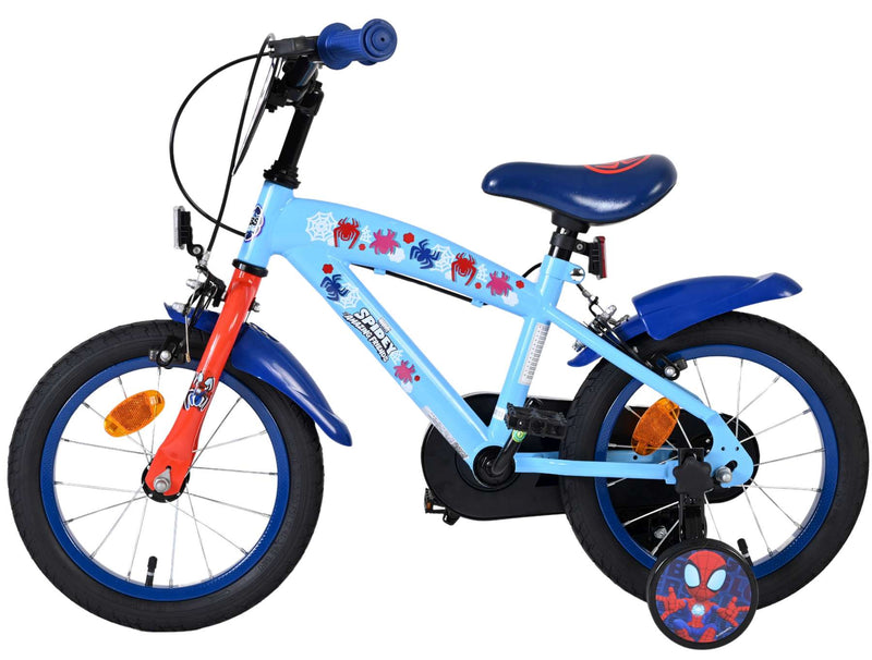 Load image into Gallery viewer, Spidey und seine tollen freunde spidey kinderfiets - jongens - 14 inch - blauw rood - twee handremmen