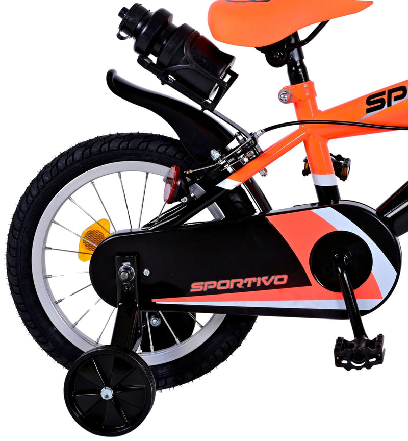Load image into Gallery viewer, Volare Sportivo Kinderfiets Jongens 14 inch Neon Oranje Zwart Twee Handremmen