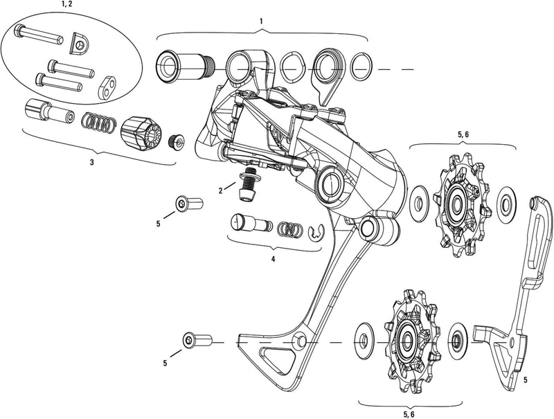 Load image into Gallery viewer, Sram schaltwerk rival 1 rear derail. rival 1 11-sp.,alu