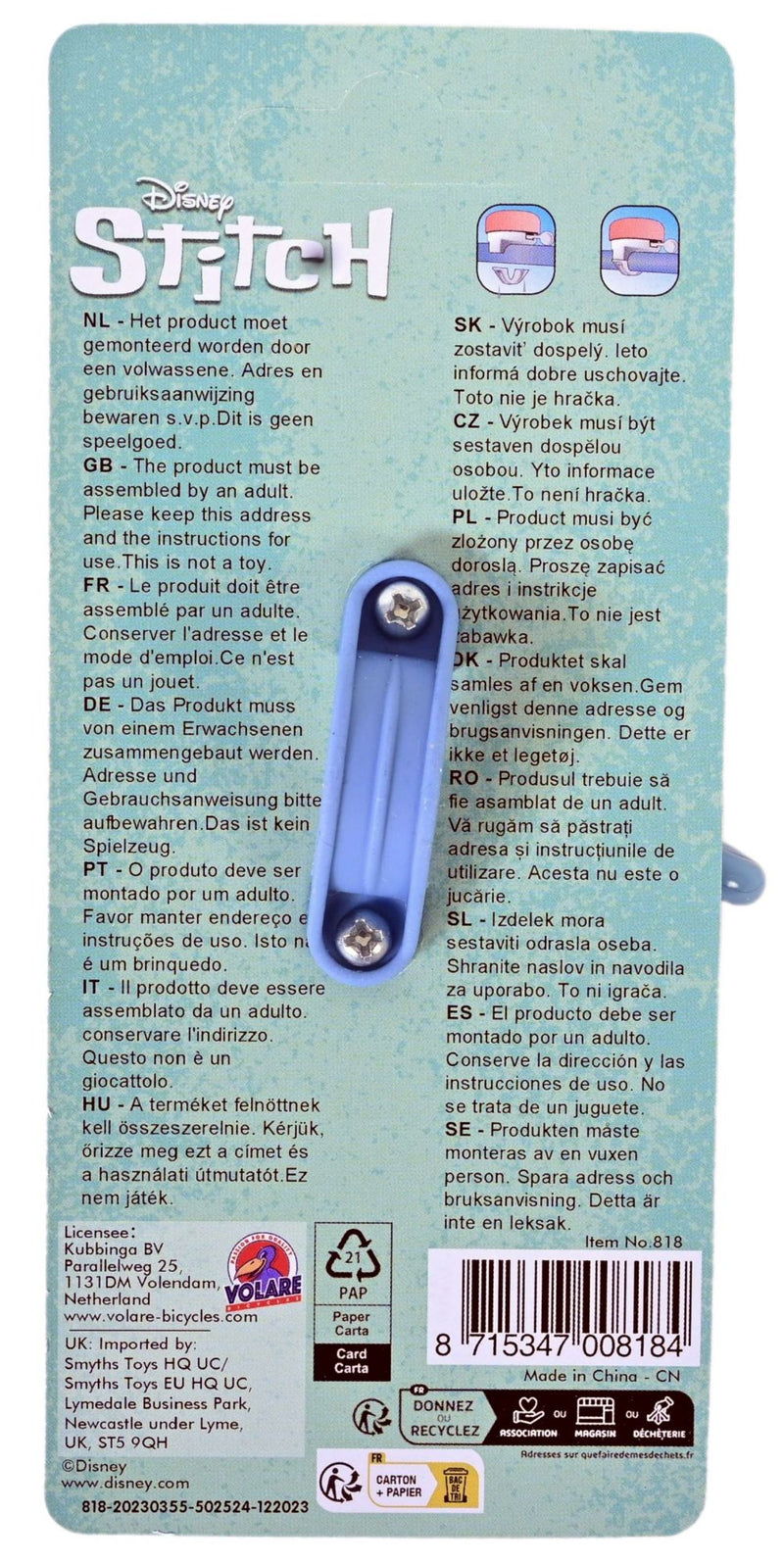 Load image into Gallery viewer, Stich disney stitch fietsbel - roze koraal blauw