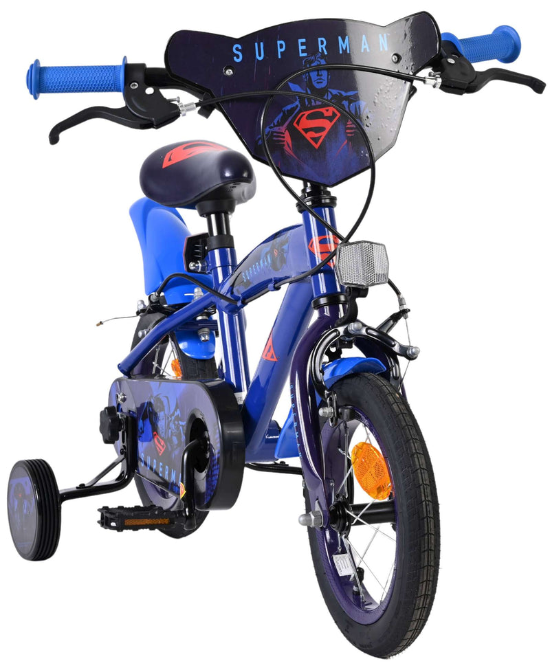 Load image into Gallery viewer, Superman kinderfiets - jongens - 12 inch - blauw - twee handremmen