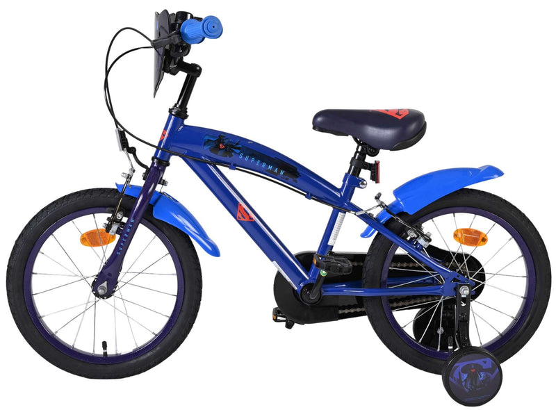 Load image into Gallery viewer, Superman kinderfiets - jongens - 16 inch - blauw - twee handremmen