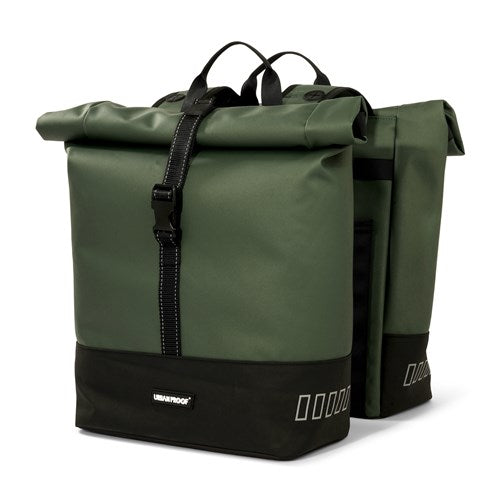 Afbeelding laden in galerijviewer, Urbanproof tas double roll up recycle 38l groen