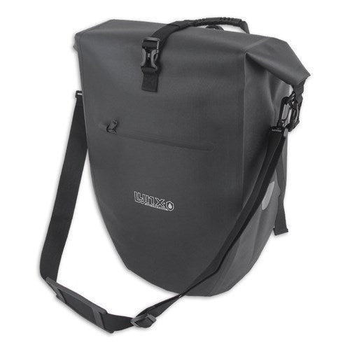 Load image into Gallery viewer, Lynx fietstas enkel tpu 28l zwart waterdicht e-bike hayes