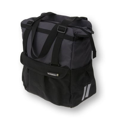 Load image into Gallery viewer, Basil Shopper XL - sportieve en trendy fietstas voor boodschappen en strand, zwart antraciet, 20L