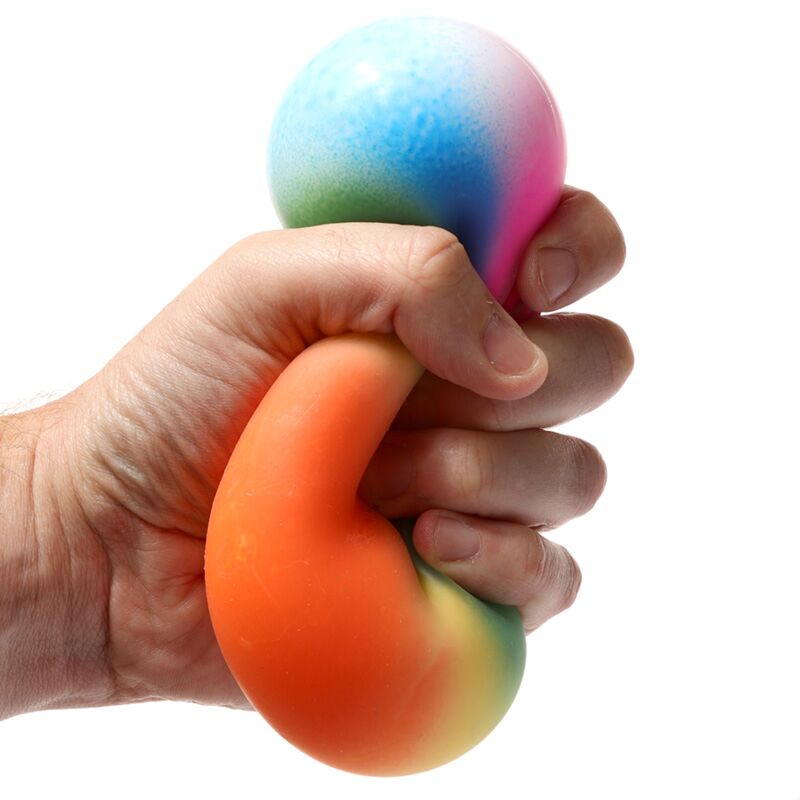 Afbeelding laden in galerijviewer, Regenboog knijp speelgoed stress ball 9cm